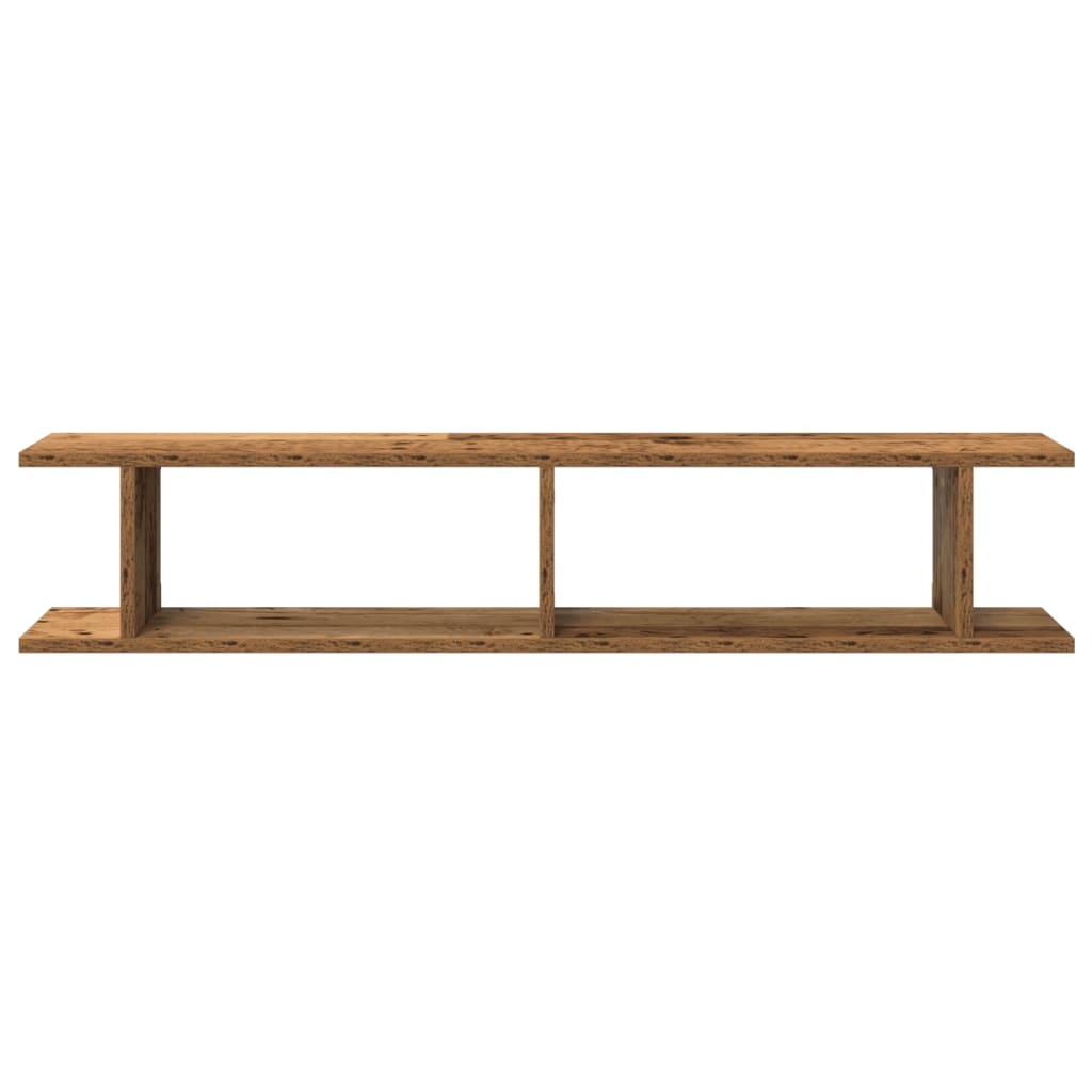 VidaXL Wandschappen 2 st 105x18x20 cm bewerkt hout oud houtkleurig