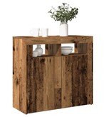 VidaXL Dressoir met LED-verlichting 80x35x75 cm bewerkt hout oud hout