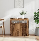 VidaXL Dressoir met LED-verlichting 80x35x75 cm bewerkt hout oud hout
