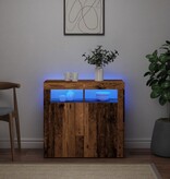VidaXL Dressoir met LED-verlichting 80x35x75 cm bewerkt hout oud hout