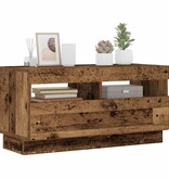 VidaXL Tv-meubel met LED 80x35x40 cm bewerkt hout oud hout