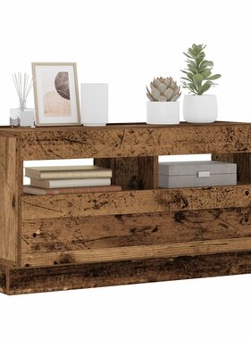 VidaXL Tv-meubel met LED 80x35x40 cm bewerkt hout oud hout