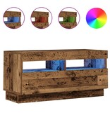 VidaXL Tv-meubel met LED 80x35x40 cm bewerkt hout oud hout