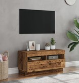 VidaXL Tv-meubel met LED 80x35x40 cm bewerkt hout oud hout
