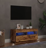 VidaXL Tv-meubel met LED 80x35x40 cm bewerkt hout oud hout