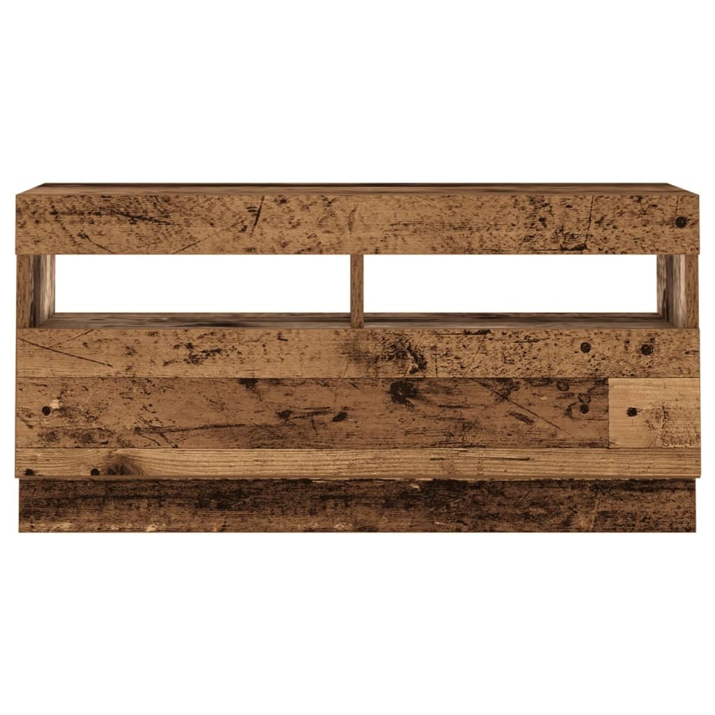 VidaXL Tv-meubel met LED 80x35x40 cm bewerkt hout oud hout