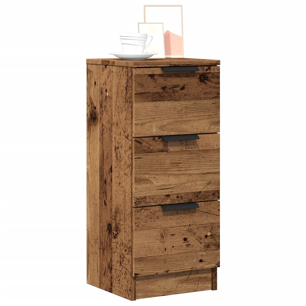 VidaXL Dressoirs 2 st 30x30x70 cm bewerkt hout oud houtkleurig