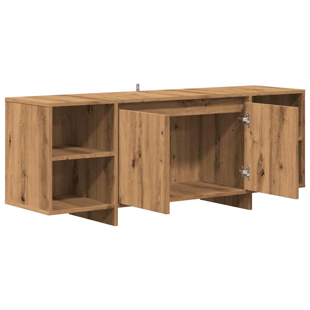 VidaXL Tv-meubel 130x35x50 cm bewerkt hout artisanaal eikenkleur