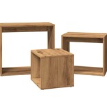 VidaXL 3-delige Tafeltjesset bewerkt hout artisanaal eikenkleur