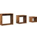 VidaXL 3-delige Tafeltjesset bewerkt hout oud houtkleurig