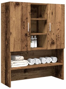 VidaXL Wasmachinekast 70,5x25,5x90 cm oud houtkleurig