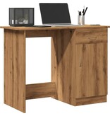 VidaXL Bureau 100x50x76 cm bewerkt hout artisanaal eikenkleur
