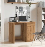 VidaXL Bureau 100x50x76 cm bewerkt hout artisanaal eikenkleur