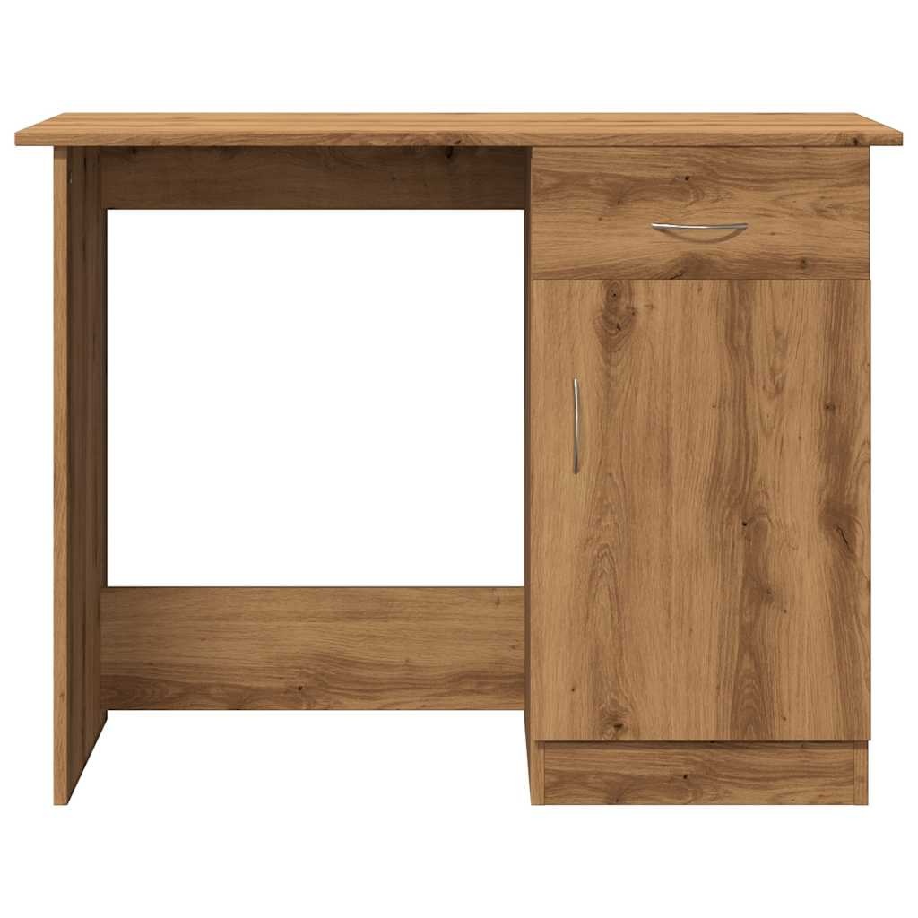VidaXL Bureau 100x50x76 cm bewerkt hout artisanaal eikenkleur