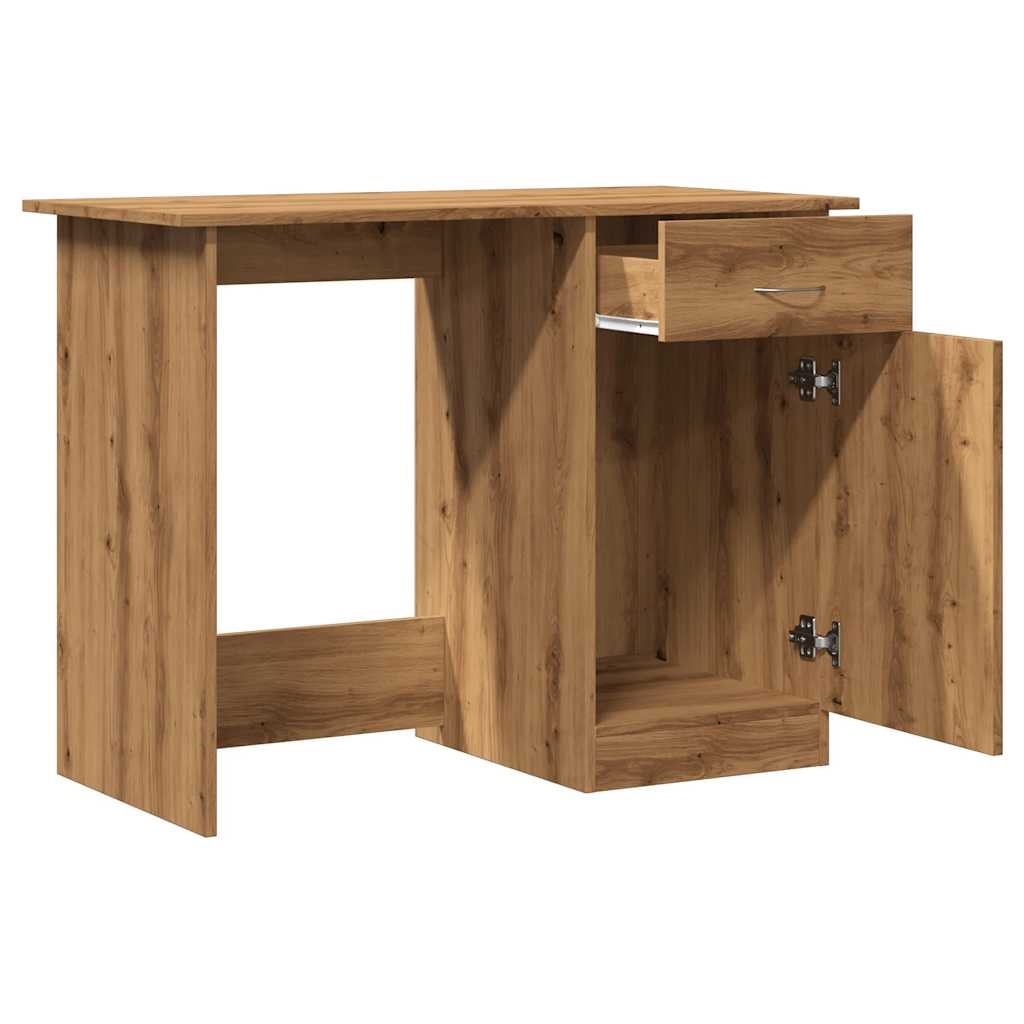 VidaXL Bureau 100x50x76 cm bewerkt hout artisanaal eikenkleur