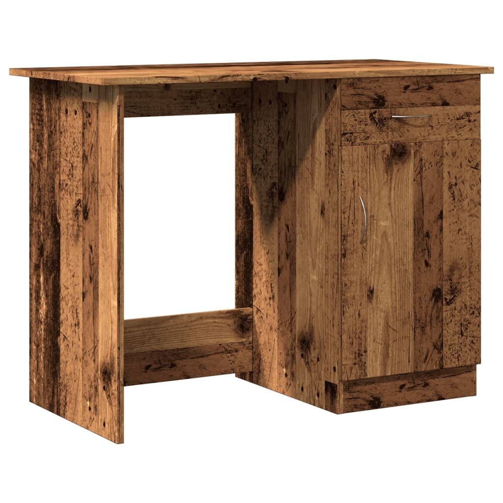 VidaXL Bureau 100x50x76 cm bewerkt hout oud houtkleurig