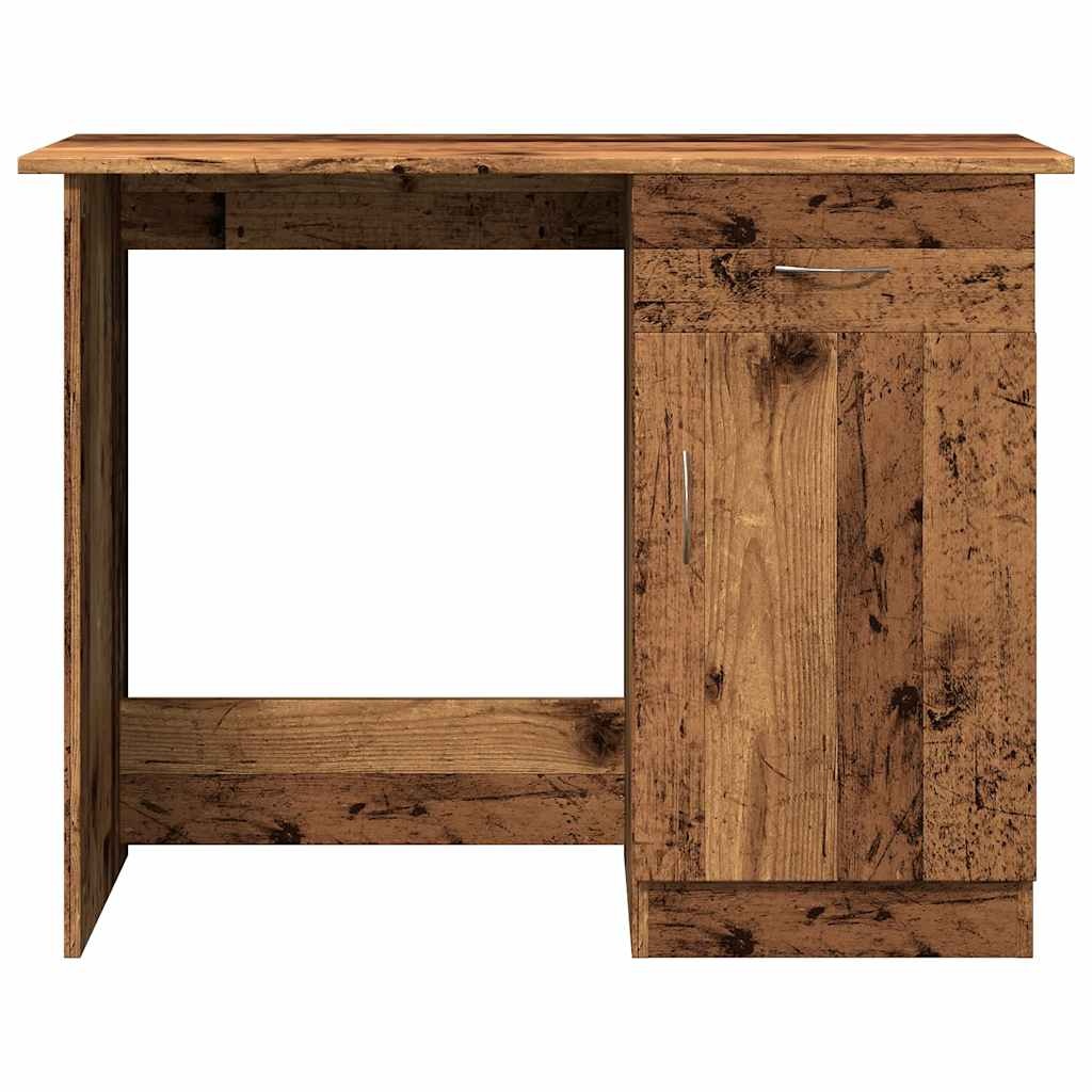 VidaXL Bureau 100x50x76 cm bewerkt hout oud houtkleurig