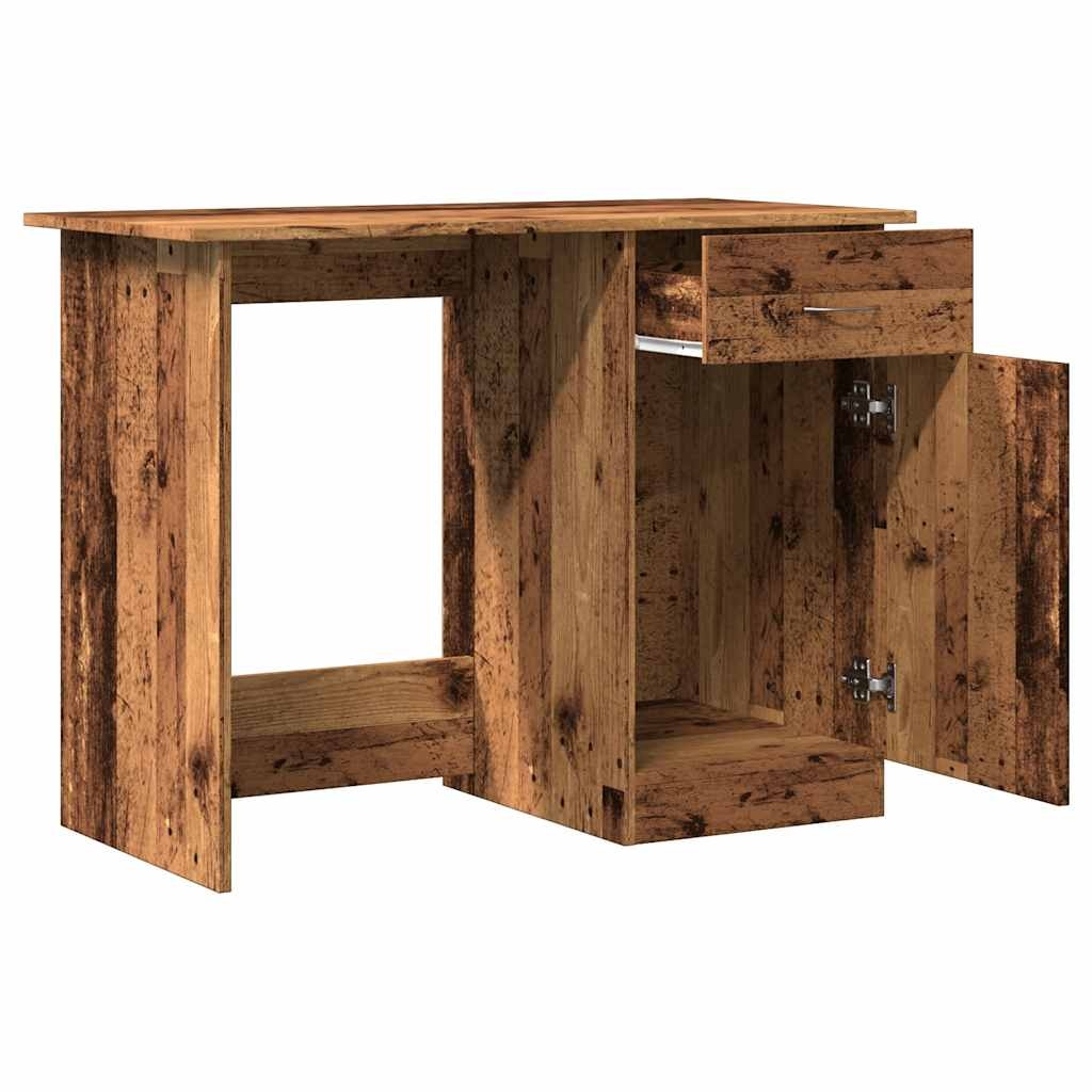 VidaXL Bureau 100x50x76 cm bewerkt hout oud houtkleurig