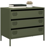 VidaXL Dressoir 68x39x58,5 cm koudgewalst staal olijfgroen
