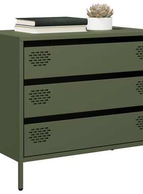 VidaXL Dressoir 68x39x58,5 cm koudgewalst staal olijfgroen