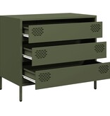 VidaXL Dressoir 68x39x58,5 cm koudgewalst staal olijfgroen