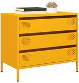 VidaXL Dressoir 68x39x58,5 cm koudgewalst staal mosterdgeel