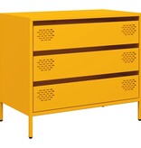 VidaXL Dressoir 68x39x58,5 cm koudgewalst staal mosterdgeel