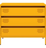 VidaXL Dressoir 68x39x58,5 cm koudgewalst staal mosterdgeel