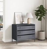 VidaXL Dressoir 68x39x58,5 cm koudgewalst staal antracietkleurig