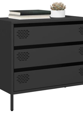 VidaXL Dressoir 68x39x58,5 cm koudgewalst staal zwart