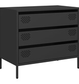 VidaXL Dressoir 68x39x58,5 cm koudgewalst staal zwart