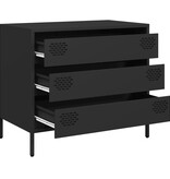 VidaXL Dressoir 68x39x58,5 cm koudgewalst staal zwart