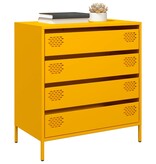 VidaXL Dressoir 68x39x73,5 cm koudgewalst staal mosterdgeel
