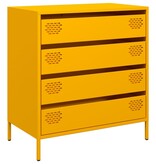 VidaXL Dressoir 68x39x73,5 cm koudgewalst staal mosterdgeel
