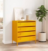 VidaXL Dressoir 68x39x73,5 cm koudgewalst staal mosterdgeel
