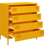 VidaXL Dressoir 68x39x73,5 cm koudgewalst staal mosterdgeel