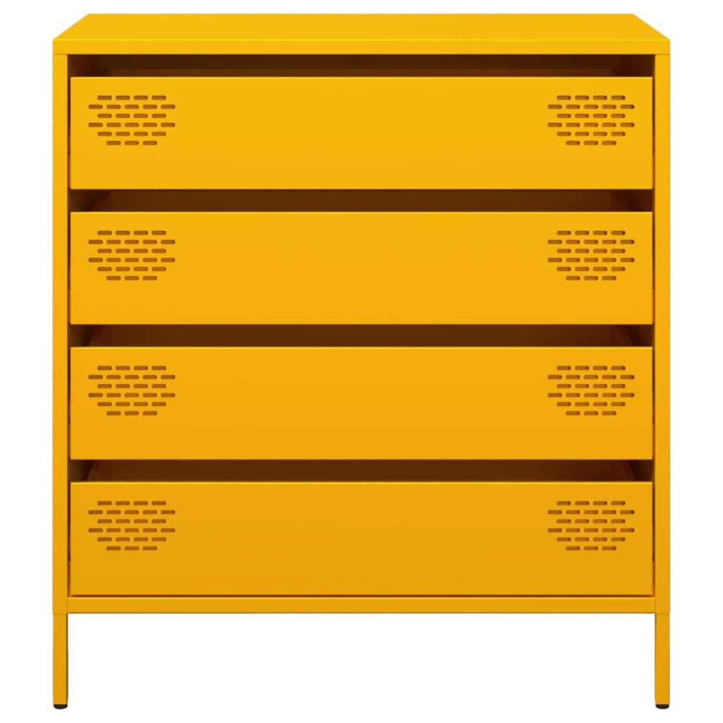 VidaXL Dressoir 68x39x73,5 cm koudgewalst staal mosterdgeel