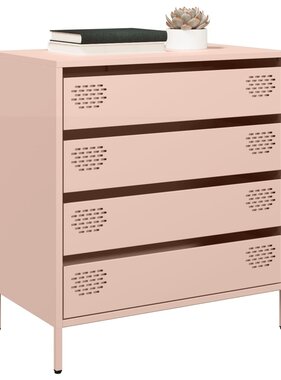 VidaXL Dressoir 68x39x73,5 cm koudgewalst staal roze