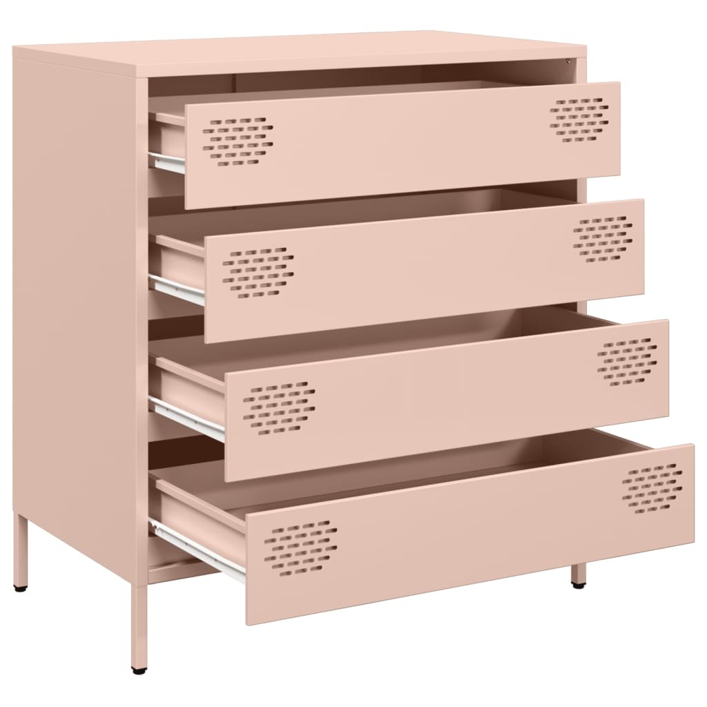 VidaXL Dressoir 68x39x73,5 cm koudgewalst staal roze