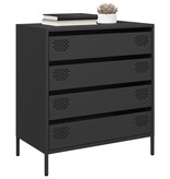 VidaXL Dressoir 68x39x73,5 cm koudgewalst staal zwart