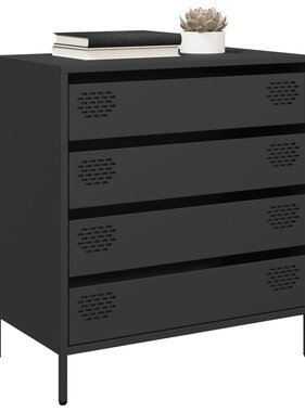 VidaXL Dressoir 68x39x73,5 cm koudgewalst staal zwart