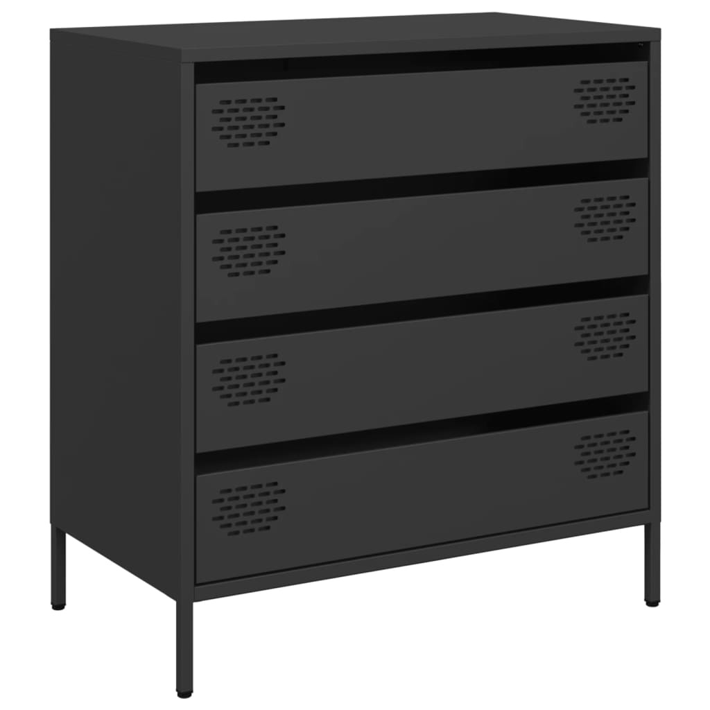 VidaXL Dressoir 68x39x73,5 cm koudgewalst staal zwart