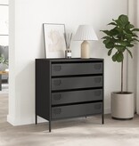 VidaXL Dressoir 68x39x73,5 cm koudgewalst staal zwart