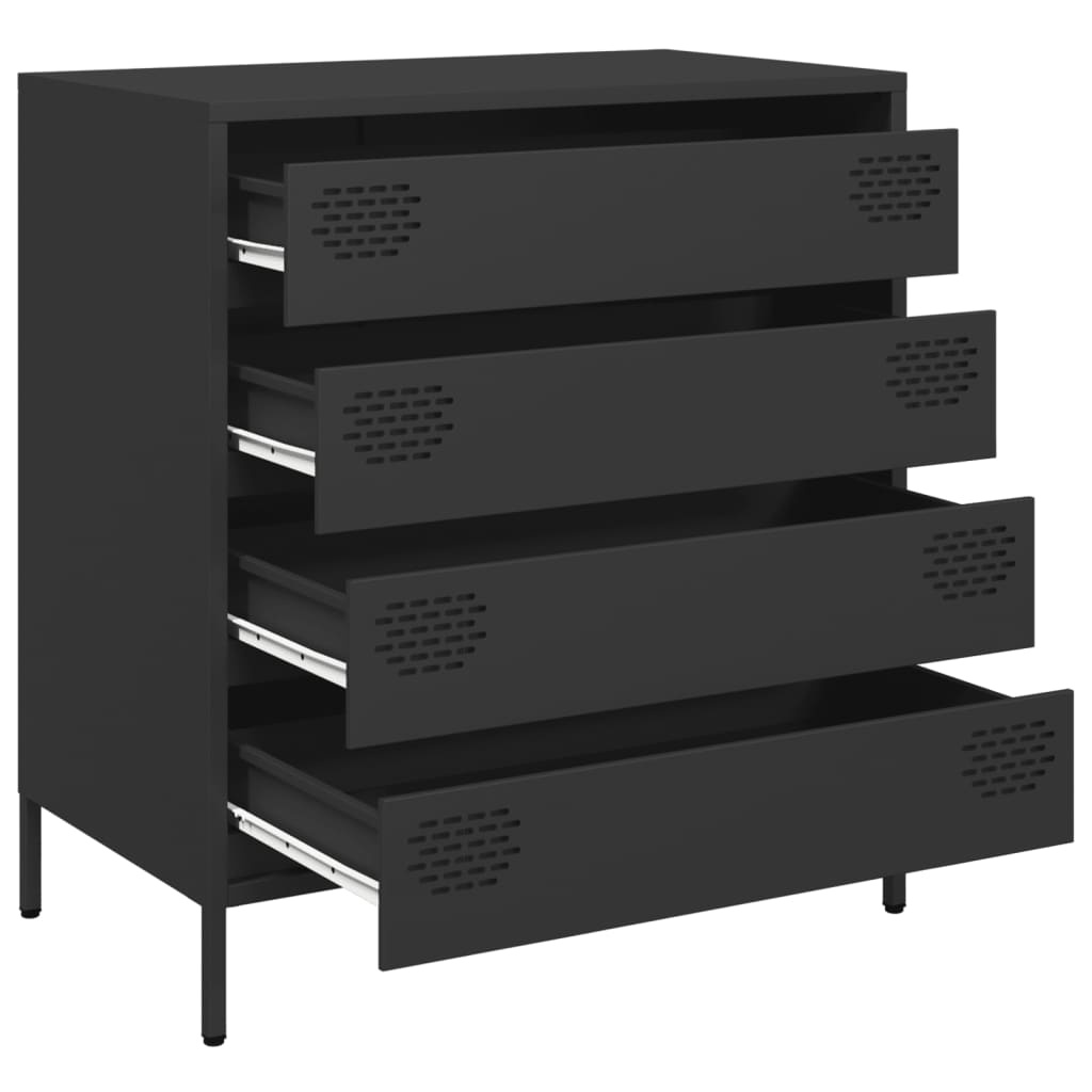 VidaXL Dressoir 68x39x73,5 cm koudgewalst staal zwart