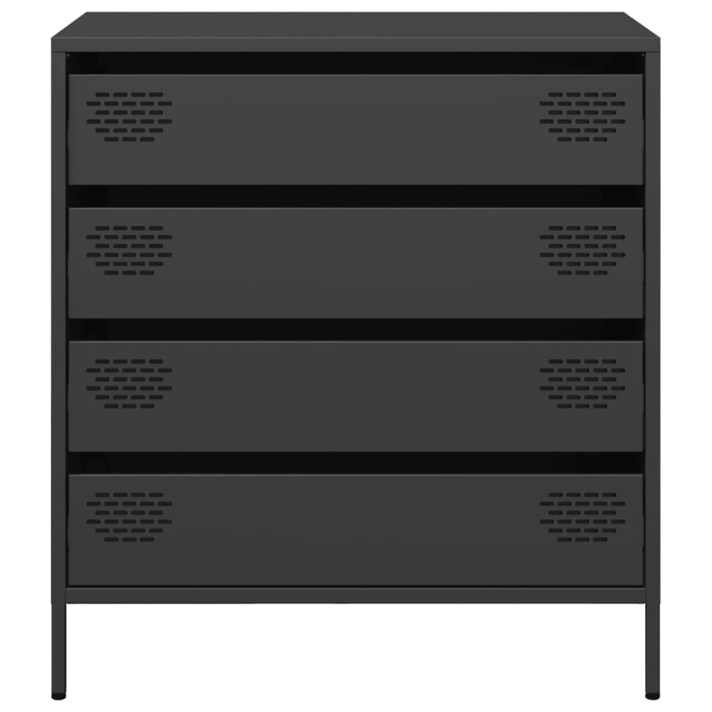 VidaXL Dressoir 68x39x73,5 cm koudgewalst staal zwart