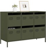 VidaXL Dressoir 101,5x39x73,5 cm koudgewalst staal olijfgroen