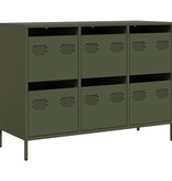 VidaXL Dressoir 101,5x39x73,5 cm koudgewalst staal olijfgroen