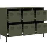 VidaXL Dressoir 101,5x39x73,5 cm koudgewalst staal olijfgroen