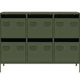VidaXL Dressoir 101,5x39x73,5 cm koudgewalst staal olijfgroen