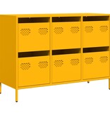 VidaXL Dressoir 101,5x39x73,5 cm koudgewalst staal mosterdgeel